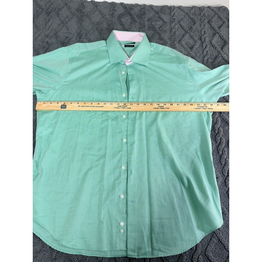 TAILORBYRD Men's Green and Pink Button Shirt Long Sleeves Size 34 -35 18 - Picture 6 of 8